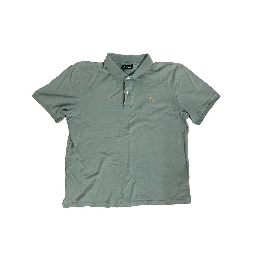 Scotch & Soda Amsterdam Green Polo Shirt Men’s Size L Cotton Logo Classic